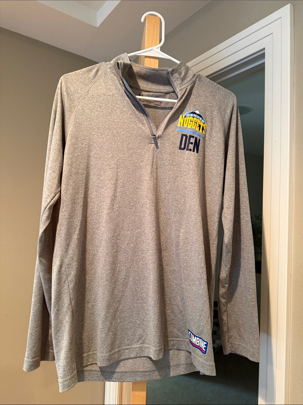 Under Armour Gray Denver Nuggets 1/4 Zip Pullover